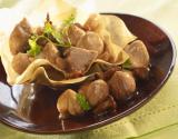 Croustillant de veau et ses marrons aux girolles