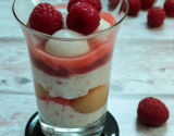 Verrine rose, litchi et framboise