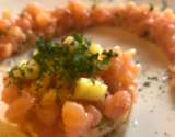 Tartare de saumon et crevettes