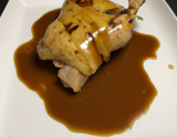 Chapon rôti sauce au foie gras