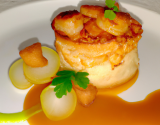 Croustillant aux Saint Jacques aux pommes et coulis de cidre