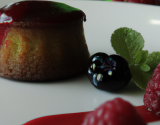 Fondant de fruits rouges et son sirop à l'anis vert