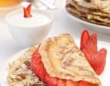 Crêpes aux céréales muesli et fraises