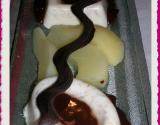 Panacotta poire-miel sauce chocolat