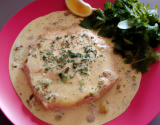 Saumon poêlé à la crème de Champerloises