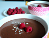 Soupe froide au chocolat et framboises