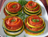 Lamelles de courgettes aux tomates fondantes