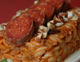 Risonitto tomate, cacahuète et chorizo