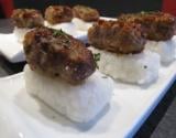 Sushis aux boulettes de bœuf caramélisées