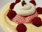 Douceur de framboise sur crème vanillée