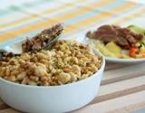 Crumble d'agneau au curry, légumes façon tajine