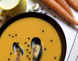 Velouté de carottes de Créances aux moules de bouchot de Normandie