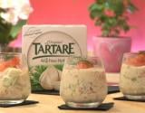 Verrine fraîcheur saumon fumé, Tartare et concombre