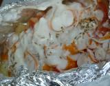 Papillote de pomme de terre surimi