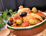 Tajine de poulet aux olives et tomates séchées