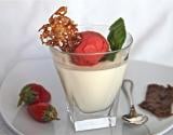 Panacotta fraises basilic