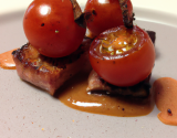 Tomate cerise fourrée au foie gras