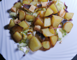 Salade de pommes de terre sautées, anchois et manchego