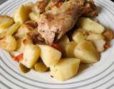 Cuisse de poulet à la provençale et pommes de terre en rosace