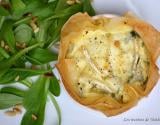 Tartelettes en feuilles de brick aux poireaux et au brie