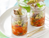 Verrine d'agneau à la ratatouille confite