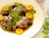 Mijoté de lapin aux herbes et jus de raisin