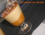 panna cotta à la crème de caramel sur compotée d'abricots aux amandes