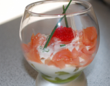 Verrine de kiwi et saumon fumé