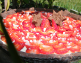 Tarte pannacotta rhubarbe aux fraises