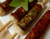 Brochette boudins blancs chorizo