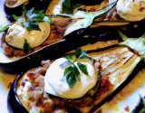 Aubergines farcies au fromage de brebis