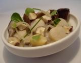 Blanquette de noix de pétoncles, champignons et noisettes