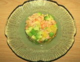 Tartare d'avocats, oranges et crevettes