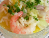 Salade de riz à l'orange et aux crevettes