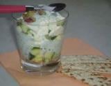 Verrine de courgettes au fromage blanc et pistaches