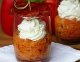 Verrine chorizo, poivron, chèvre