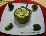 Flan courgette et brocoli dans sa coque verte