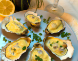 Huîtres chaudes en coquille, sabayon au champagne