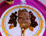 Gigot d'agneau rôti aux fruits secs et au thé