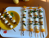 Brochettes de St-Jacques à l'ail et au lait de coco