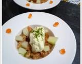 Un tartare de saumon et pomme granny et sa chantilly au wasabi !