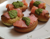 Madeleine au pesto et saumon