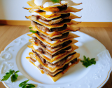 Mille-feuilles de pommes de terre aux champignons de Paris