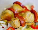 Brochettes de chorizo et artichaut