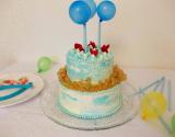 Layer cake aux ballons citron framboise