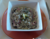 Le risotto lardons champignons