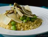 Risotto artichauts poivrade et petits pois