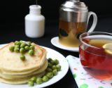 Pancake aux petits pois et au thé vert