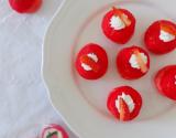 Petits choux fraise chocolat blanc