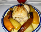 Poulet cocotte fondant accompagné de pommes